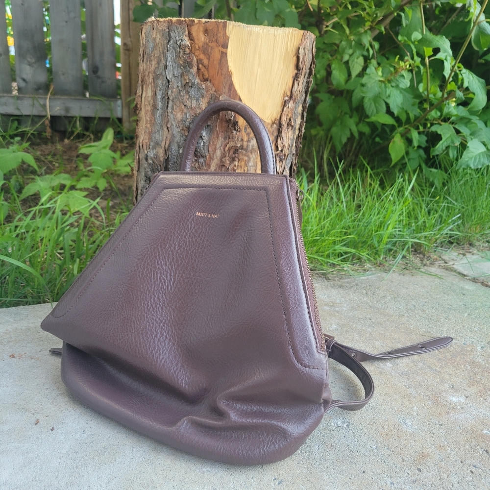 MATT & NAT aubergine slouchy backpack purse